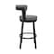 Armen Living Naomi and Bryant 5-Piece Counter Height Dining Set in Black Metal and Gray Faux Leather SETNMBYGRBL5 - alternate 2